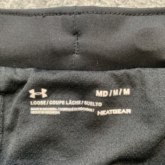 Under Armour Shorts Womens M Medium Black Highlighter HeatGear Loose Running - Picture 6 of 13